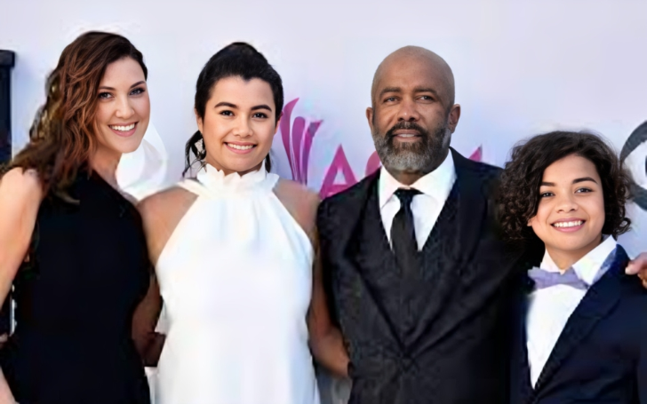 Daniella Rose Rucker with her father and siblings.